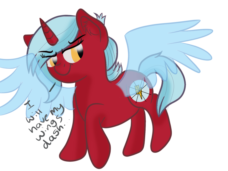 Size: 1600x1200 | Tagged: antagonist, artist:rainbowtashie, bad end, derpibooru import, pseudoalicorn, pseudocorn, rainbow dash, semi-grimdark, simple background, solo, spoiler:comic, transparent background, wings, zappityhoof