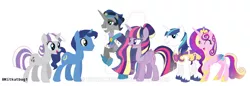 Size: 1024x353 | Tagged: safe, artist:kitkatbug1, derpibooru import, king sombra, night light, princess cadance, shining armor, twilight sparkle, twilight sparkle (alicorn), twilight velvet, alicorn, pony, unicorn, family, female, male, shiningcadance, shipping, simple background, straight, twibra, watermark, white background