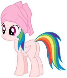 Size: 6000x7000 | Tagged: safe, artist:anxet, derpibooru import, edit, vector edit, rainbow dash, pegasus, pony, absurd resolution, butt, female, furless, furless edit, mare, nude edit, nudity, plot, plucked, shaved, simple background, solo, towel, transparent background, vector