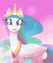 Size: 837x1000 | Tagged: safe, artist:ryuredwings, derpibooru import, princess celestia, alicorn, pony, female, jewel, jewelry, looking at you, mare, solo, tiara