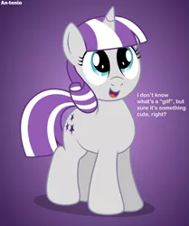 Size: 4187x5000 | Tagged: safe, artist:an-tonio, derpibooru import, twilight velvet, pony, unicorn, absurd resolution, cute, female, gilf, gradient background, happy, innocent, looking up, mare, milf, mother, open mouth, smiling, solo, speech, vector, velvetbetes