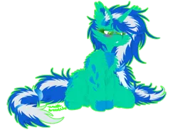 Size: 1024x749 | Tagged: safe, artist:vanillaswirl6, derpibooru import, oc, oc:rain dance, unofficial characters only, pony, unicorn, cheek fluff, chest fluff, commission, ear fluff, female, fluffy, hair accessory, hoof fluff, leg fluff, looking down, sad, simple background, sitting, solo, transparent background