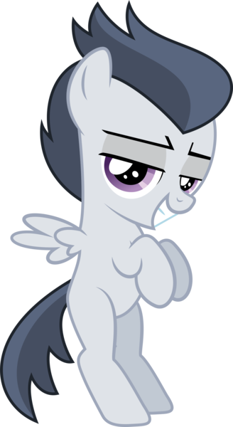 Size: 4137x7579 | Tagged: safe, artist:sinkbon, derpibooru import, rumble, pegasus, pony, absurd resolution, bipedal, colt, lidded eyes, male, simple background, smug, solo, transparent background, vector