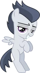 Size: 4137x7579 | Tagged: safe, artist:sinkbon, derpibooru import, rumble, pegasus, pony, absurd resolution, bipedal, colt, lidded eyes, male, simple background, smug, solo, transparent background, vector