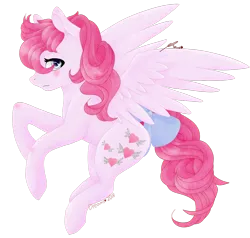 Size: 1024x973 | Tagged: safe, artist:dreamcreationsink, derpibooru import, heart throb, pegasus, pony, bow, female, g1, mare, simple background, solo, tail bow, transparent background