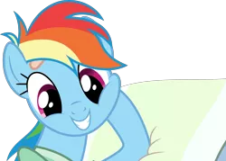 Size: 5000x3581 | Tagged: safe, artist:dashiesparkle, derpibooru import, rainbow dash, pegasus, pony, read it and weep, .svg available, absurd resolution, bed, cute, dashabetes, female, looking down, mare, simple background, smiling, solo, squishy cheeks, transparent background, vector