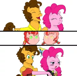 Size: 600x597 | Tagged: safe, artist:gamblingfoxinahat, derpibooru import, boneless, boneless 2, cheese sandwich, pinkie pie, oc, oc:topsy, oc:turvy, pony, baby, baby pony, bedtime, cheesepie, comic, female, happy, helmet, male, offspring, parent:cheese sandwich, parent:pinkie pie, parents:cheesepie, shipping, simple background, straight, white background