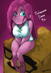 Size: 816x1158 | Tagged: suggestive, artist:kogarasumaru24, derpibooru import, pinkie pie, equestria girls, bottomless, breasts, busty pinkie pie, clothes, female, looking at you, partial nudity, pinkamena diane pie, solo, solo female