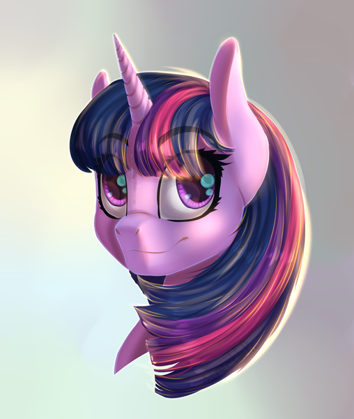 Size: 1024x1210 | Tagged: artist:freckleplant, bust, dead source, derpibooru import, eye clipping through hair, portrait, safe, solo, twilight sparkle