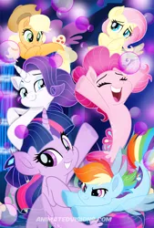 Size: 938x1388 | Tagged: alicorn, applejack, artist:nanook123, bubble, cheering, colored pupils, derpibooru import, eyelashes, female, fluttershy, horn, looking at you, mane six, my little pony: the movie, open mouth, pinkie pie, rainbow dash, rarity, safe, seaponified, seapony applejack, seapony fluttershy, seapony (g4), seapony pinkie pie, seapony rainbow dash, seapony rarity, seapony twilight, seaquestria, smug, species swap, swimming, twilight sparkle, twilight sparkle (alicorn), underwater, water