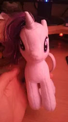 Size: 2340x4160 | Tagged: bootleg, derpibooru import, faic, irl, merchandise, oc, oc:rare, photo, plushie, quality, rarity, safe