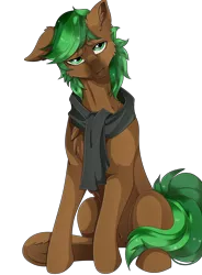 Size: 2800x3800 | Tagged: safe, artist:kuroran, derpibooru import, oc, oc:jaeger, oc:jaeger sylva, unofficial characters only, pony, clothes, rcf community, scarf, simple background, solo, transparent background, underhoof