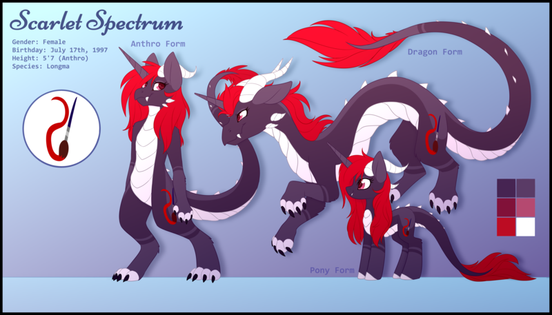 Size: 5250x3000 | Tagged: safe, artist:scarlet-spectrum, derpibooru import, oc, oc:scarlet spectrum, dracony, hybrid, female, reference sheet, solo