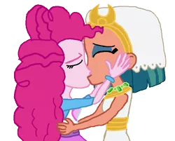 Size: 691x556 | Tagged: safe, artist:bigpurplemuppet99, derpibooru import, pinkie pie, somnambula, equestria girls, equestria girls-ified, female, kissing, lesbian, pinkambula, shipping, simple background, transparent background