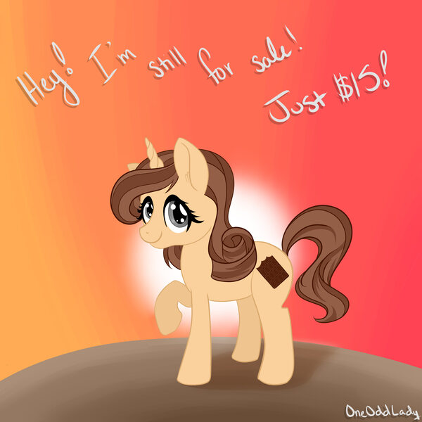 Size: 2550x2550 | Tagged: safe, artist:oneoddlady, deleted from derpibooru, derpibooru import, oc, oc:chocolate twist, unofficial characters only, adoptable, chocolate, female, food, mare