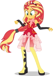 Size: 5295x7573 | Tagged: safe, artist:sugar-loop, derpibooru import, sunset shimmer, equestria girls, equestria girls series, forgotten friendship, absurd resolution, clothes, dress, female, ponied up, simple background, solo, transparent background, vector