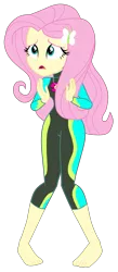 Size: 4378x10000 | Tagged: safe, artist:g-side sf, artist:gabosor, derpibooru import, fluttershy, equestria girls, equestria girls series, forgotten friendship, absurd resolution, clothes, cute, feet, female, geode of fauna, hips, legs, ms paint, open mouth, redraw, simple background, skintight clothes, solo, swimsuit, toes, transparent background, tricolor swimsuit, vector, wetsuit