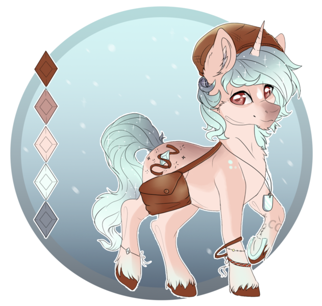 Size: 1024x974 | Tagged: safe, artist:serenity, derpibooru import, oc, accessories, adoptable, bracelet, diamond, dog tags, horseshoes, jewelry, male, multicolored hair, reference sheet, solo, stallion, unshorn fetlocks, wingding eyes