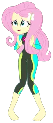 Size: 4378x10000 | Tagged: safe, artist:g-side sf, artist:gabosor, derpibooru import, fluttershy, equestria girls, equestria girls series, forgotten friendship, absurd resolution, adorasexy, barefoot, breasts, clothes, cute, feet, female, geode of fauna, happy, hips, legs, ms paint, open mouth, redraw, sexy, simple background, smiling, solo, swimsuit, toes, transparent background, tricolor swimsuit, underwear, vector, wetsuit