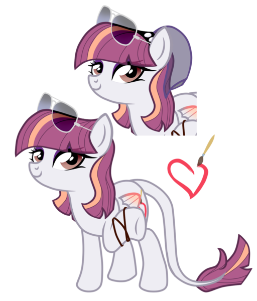 Size: 1024x1201 | Tagged: safe, artist:xxmissteaxx, derpibooru import, oc, oc:artline, pegasus, pony, colored wings, colored wingtips, female, mare, simple background, solo, sunglasses, transparent background