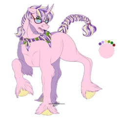 Size: 1350x1350 | Tagged: safe, artist:bijutsuyoukai, derpibooru import, oc, pony, unicorn, braid, braided tail, glasses, magical lesbian spawn, male, offspring, parent:applejack, parent:starlight glimmer, parents:glimmerjack, simple background, solo, stallion, transparent background, unshorn fetlocks