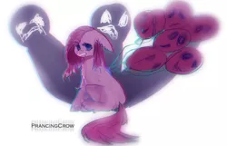 Size: 1550x1000 | Tagged: safe, artist:prancingcrow, derpibooru import, pinkie pie, balloon, missing cutie mark, pinkamena diane pie, sad, solo