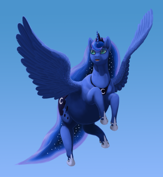 Size: 1250x1353 | Tagged: safe, artist:soobel, derpibooru import, princess luna, alicorn, pony, blue background, fat, female, mare, princess moonpig, simple background, solo, thick