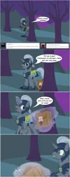 Size: 1002x2496 | Tagged: aura, bag, comic, derpibooru import, hunted luna, looking at you, motion blur, offscreen character, pov, royal guard, running, safe, tumblr, tumblr comic