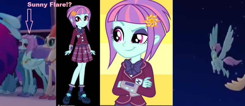 Size: 1105x480 | Tagged: safe, artist:gaamatsugirl565, derpibooru import, salina blue, sunny flare, hippogriff, equestria girls, friendship games, my little pony: the movie, clothes, crossed arms, crystal prep academy uniform, school uniform