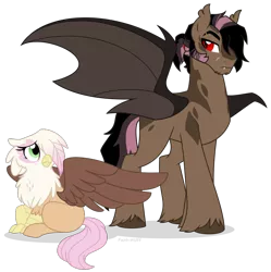 Size: 914x918 | Tagged: safe, artist:faith-wolff, derpibooru import, oc, oc:aerenth, oc:galah rose, unofficial characters only, bat pony, classical hippogriff, hippogriff, hybrid, pony, brother and sister, crouching, duo, female, half-siblings, interspecies offspring, magical lesbian spawn, male, next generation, offspring, parent:fluttershy, parent:gilda, parent:king sombra, parents:gildashy, parents:sombrashy, sideburns, simple background, slit pupils, stallion, transparent background
