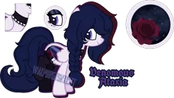 Size: 2365x1330 | Tagged: safe, artist:t-aroutachiikun, derpibooru import, oc, oc:venomous ataxia, unofficial characters only, pegasus, pony, choker, clothes, colored wings, female, mare, multicolored wings, reference sheet, simple background, socks, solo, transparent background