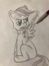 Size: 960x1280 | Tagged: angry, artist:nightchaser, artist:thenightchaser, boop, derpibooru import, rainbow dash, safe, sketch, solo, traditional art