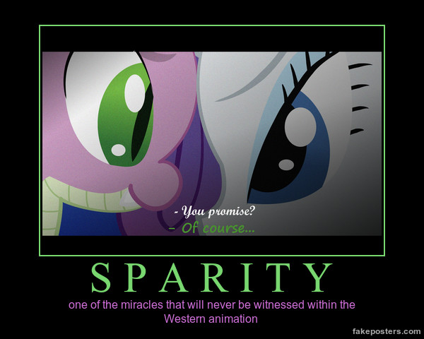 Size: 600x480 | Tagged: safe, artist:stay gold, artist:thepokemontrainer, derpibooru import, rarity, spike, dragon, unicorn, anti-shipping, demotivational poster, dialogue, facing each other, female, grammar error, male, meme, shipping, sparity, straight, text