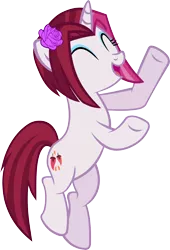 Size: 3616x5314 | Tagged: safe, artist:ironm17, derpibooru import, cayenne, pony, unicorn, bipedal, dancing, eyes closed, flamenco, flower, happy, rose, simple background, solo, transparent background, vector