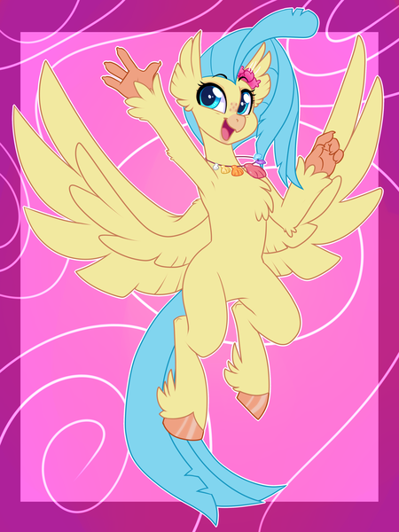 Size: 3000x4000 | Tagged: armpits, artist:annakitsun3, classical hippogriff, cute, derpibooru import, female, hippogriff, jewelry, my little pony: the movie, necklace, princess skystar, safe, skyabetes, smiling, solo