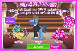 Size: 1084x720 | Tagged: safe, derpibooru import, idw, official, jargon, pony, advertisement, costs real money, game screencap, gameloft, gem, greed, greedloft, idw showified, solo