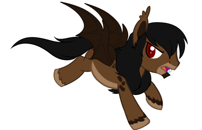 Size: 1024x663 | Tagged: safe, artist:theecchiqueen, deleted from derpibooru, derpibooru import, oc, oc:octavus, unofficial characters only, bat pony, pony, base used, bat pony oc, fangs, looking back, male, open mouth, simple background, slit eyes, solo, stallion, transparent background