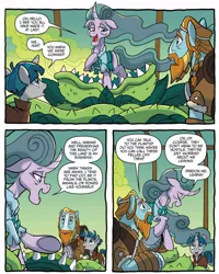 Size: 1056x1317 | Tagged: safe, artist:tonyfleecs, derpibooru import, idw, mistmane, rockhoof, stygian, earth pony, pony, unicorn, legends of magic, spoiler:comic, spoiler:comiclom11, carnivorous plant