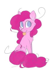 Size: 1200x1600 | Tagged: safe, artist:ohsushime, derpibooru import, pinkie pie, pony, :p, ponk, silly, silly pony, simple background, sitting, solo, tongue out, transparent background