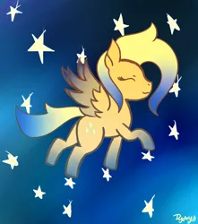 Size: 1652x1871 | Tagged: safe, artist:dyonys, derpibooru import, oc, oc:star gazer, unofficial characters only, pegasus, pony, colored wings, colored wingtips, female, mare, night, sketch, solo, stars, wings
