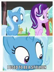 Size: 585x772 | Tagged: all bottled up, caption, derpibooru import, edit, edited screencap, eyes on the prize, image macro, implications, implied transgender, meme, out of context, safe, screencap, starlight glimmer, trans girl, trixie