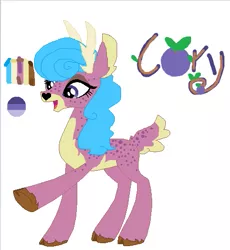 Size: 473x514 | Tagged: artist:latiapainting, artist:selenaede, blueberry, :d, deer, derpibooru import, floppy ears, heart nose, ms paint, oc, oc:cory, open mouth, reference sheet, safe, simple background, solo, unofficial characters only, white background