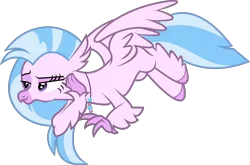 Size: 8810x5814 | Tagged: absurd resolution, artist:digimonlover101, classical hippogriff, derpibooru import, female, flying, hippogriff, jewelry, lidded eyes, necklace, safe, school daze, silverstream, simple background, solo, transparent background, vector