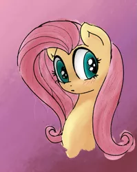 Size: 871x1093 | Tagged: safe, artist:mang, derpibooru import, fluttershy, pegasus, pony, :o, blushing, bust, looking sideways, open mouth, portrait, simple background, solo