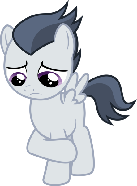 Size: 3000x4062 | Tagged: safe, artist:sollace, derpibooru import, rumble, pony, marks and recreation, .svg available, colt, cute, foal, male, rumblebetes, sad, simple background, solo, transparent background, unsure, vector, woobie