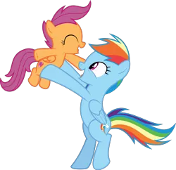 Size: 3104x3000 | Tagged: safe, artist:sollace, derpibooru import, rainbow dash, scootaloo, pegasus, pony, campfire tales, .svg available, bonding, cute, cutealoo, cutie mark, dashabetes, duo, female, filly, happy, open mouth, scootalove, simple background, the cmc's cutie marks, transparent background, vector