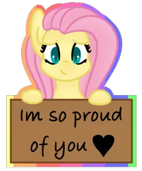 Size: 954x1149 | Tagged: safe, artist:azure-quill, artist:fluttershydaily, derpibooru import, fluttershy, pony, bust, heart, image, looking at you, png, positive ponies, proud, sign, simple background, smiling, solo, tablet, transparent background