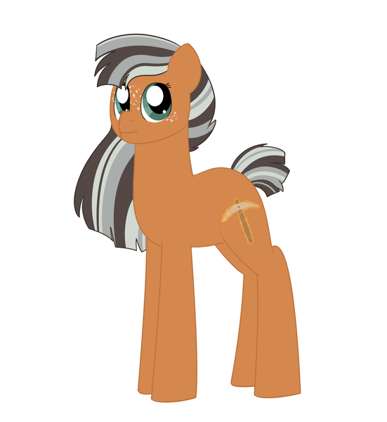 Size: 1718x1870 | Tagged: safe, artist:queenderpyturtle, derpibooru import, oc, unofficial characters only, earth pony, pony, female, freckles, mare, offspring, parent:big macintosh, parent:marble pie, parents:marblemac, simple background, solo, white background