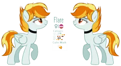 Size: 3268x1772 | Tagged: safe, artist:venomns, derpibooru import, oc, oc:flare, unofficial characters only, pegasus, pony, base used, female, magical lesbian spawn, mare, offspring, parent:rainbow dash, parent:spitfire, parents:spitdash, reference sheet, simple background, solo, transparent background