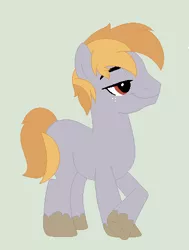 Size: 359x475 | Tagged: safe, artist:dipandcastieladopts, derpibooru import, oc, unofficial characters only, earth pony, pony, adoptable, base used, freckles, green background, magical gay spawn, male, offspring, parent:big macintosh, parent:bulk biceps, parents:bulkmac, simple background, solo, stallion